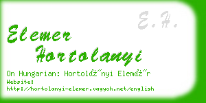 elemer hortolanyi business card